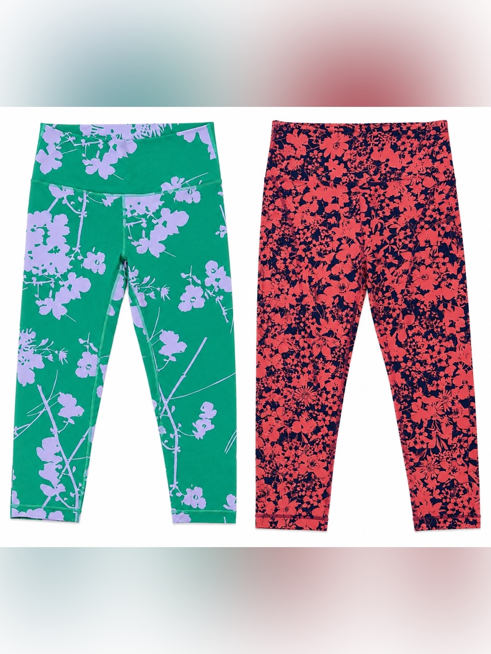 Lululemon Wunder Under Crop Leggings Bundle | Size 12 Floral (2 Pair)